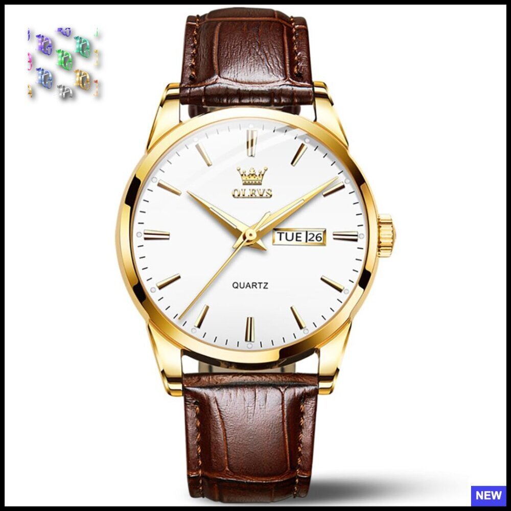 Men's Casual Leather Watch Easy Read Quartz Date Waterproof Classic Business